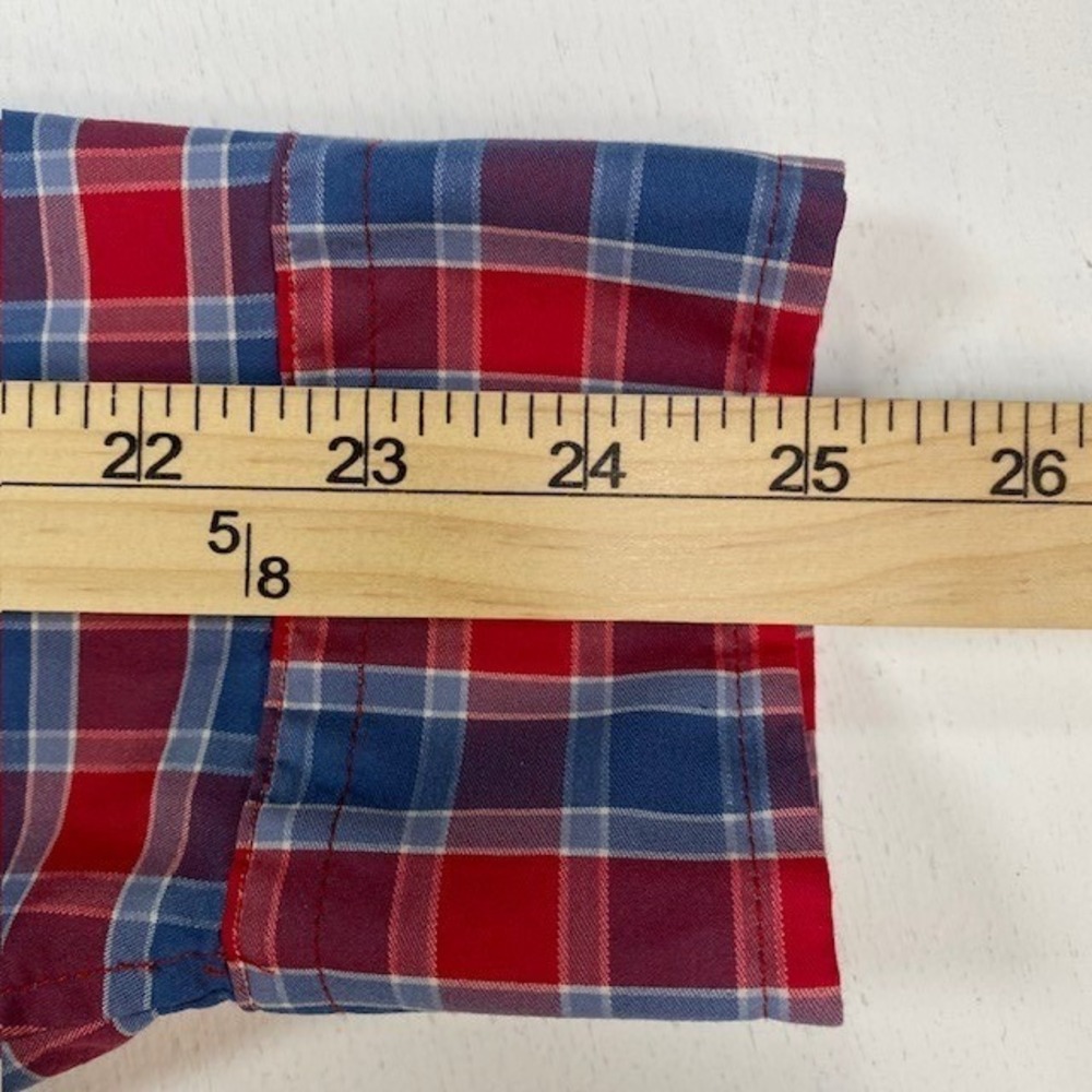 Vineyard Vines OTG On-The-Go Performance Plaid Shirt Mens Large Red Blue brrr - Picture 9 of 10